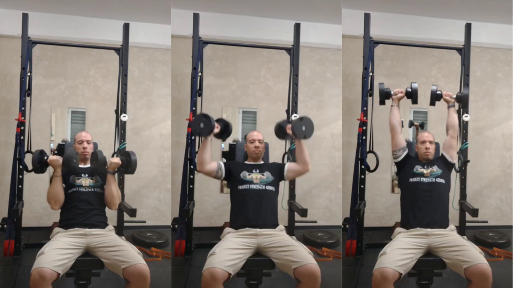 décomposition du mouvement du Arnold press en musculation